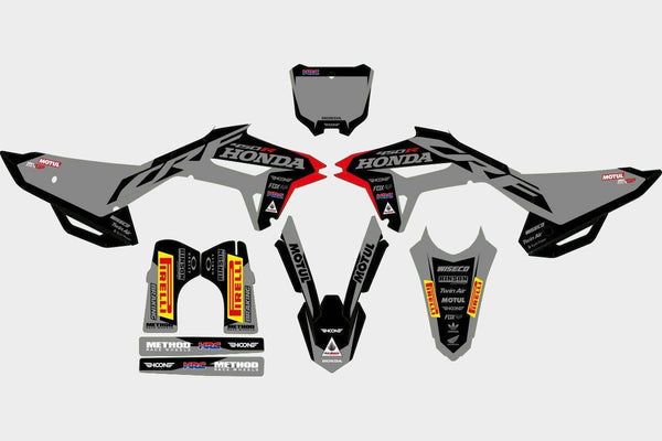 Honda Diagonal Grey-Hoon Lab-Categoria_Motocross,Collezione_Kit Adesivi,Marca_Honda,Prezzo_da €120 a €160