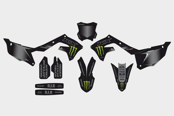 Kawasaki Monster Black Replica-Hoon Lab-Categoria_Motocross,Collezione_Kit Adesivi,Marca_Kawasaki,Prezzo_da €120 a €160