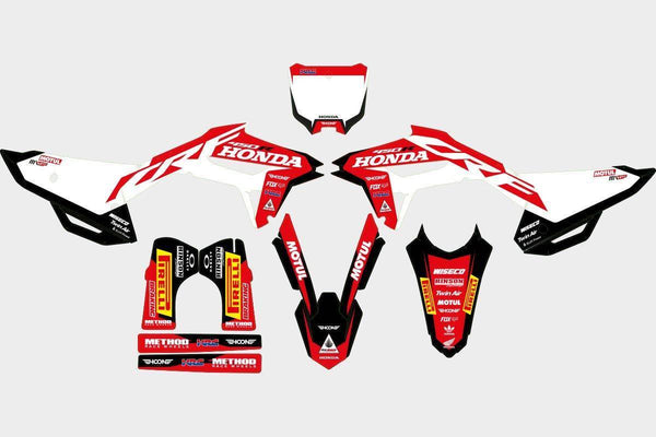 Honda Diagonal White-Hoon Lab-Categoria_Motocross,Collezione_Kit Adesivi,Marca_Honda,Prezzo_da €120 a €160